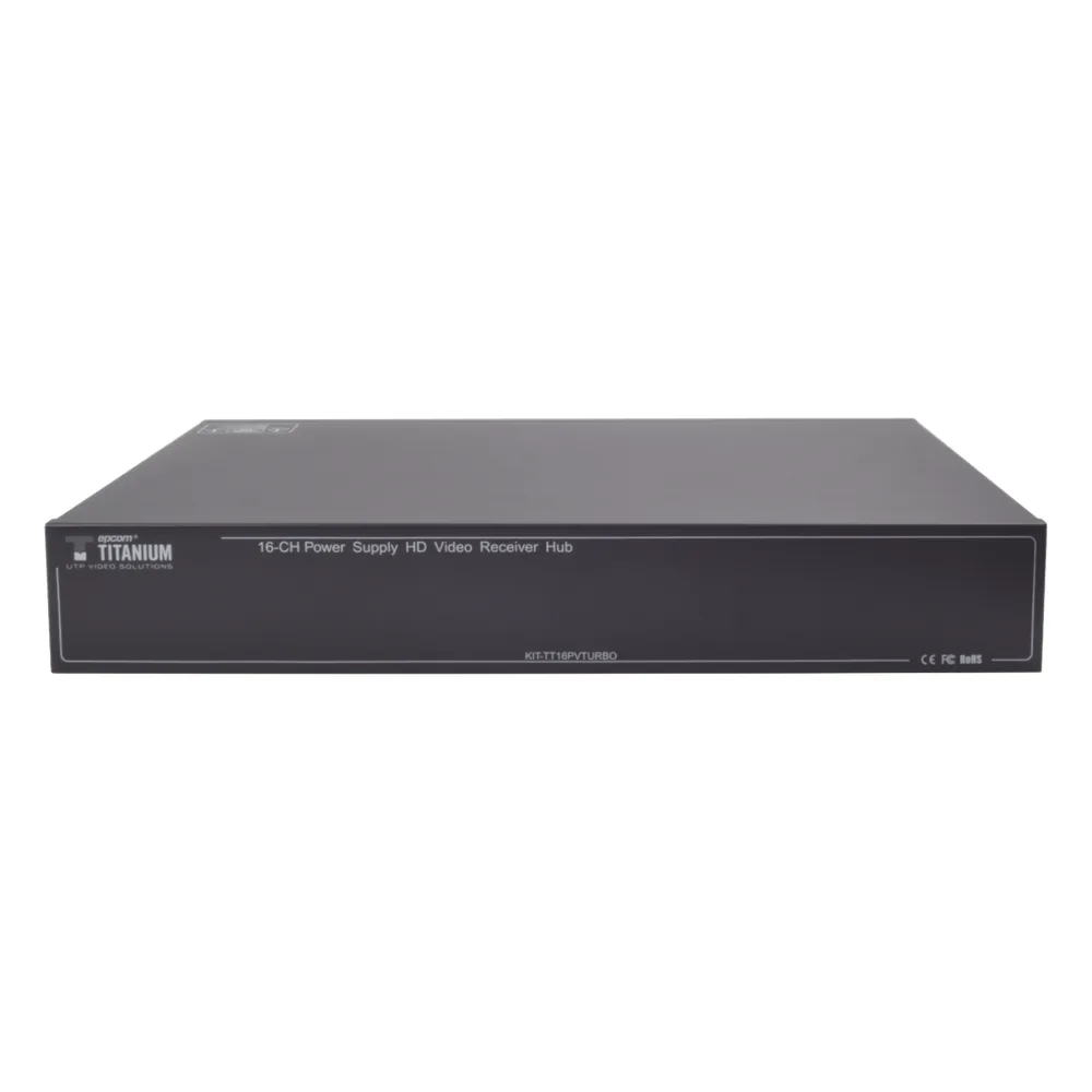 Kit de TRANSCEPTOR ACTIVO DE 16 Canales / VIDEO+PODER en un solo Cable UTP / 150m en 4K, 200m en 5 MP/ Envía 36 Vcc y recibe 12 Vcc / TODO INCLUIDO PARA RACK / Compatible con cámaras HD-TVI/CVI/AHD/CVBS / Instalación Limpia – vista 2