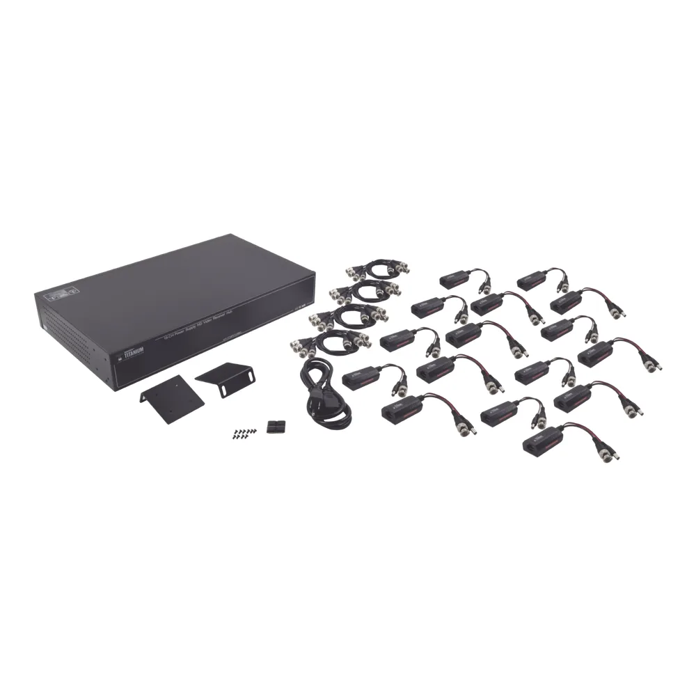 Kit de TRANSCEPTOR ACTIVO DE 16 Canales / VIDEO+PODER en un solo Cable UTP / 150m en 4K, 200m en 5 MP/ Envía 36 Vcc y recibe 12 Vcc / TODO INCLUIDO PARA RACK / Compatible con cámaras HD-TVI/CVI/AHD/CVBS / Instalación Limpia – vista 4
