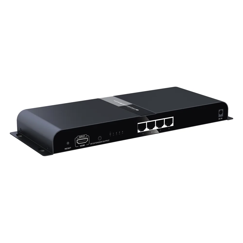 Kit Divisor y Extensor HDMI (Extender Splitter) | Divide 1 Fuente HDMI a 4 Pantallas | Extiende la señal HDMI hasta 120 m | Resolución 1080P @ 60 Hz | Cat 6/6a | Soporta IR | Baja Latencia | Uso24/7 | Alimente solo el Tx (PoC). – vista 2