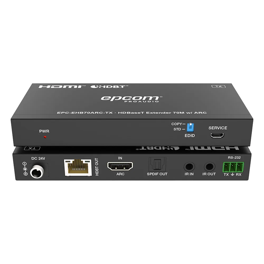 Kit Extensor HDMI | HDBaseT | 70m en 4K@60Hz | Cat5e/6 | Gestión Avanzada EDID | Soporta ARC | Control IR Bidireccional | RS232 | PoC – vista 5