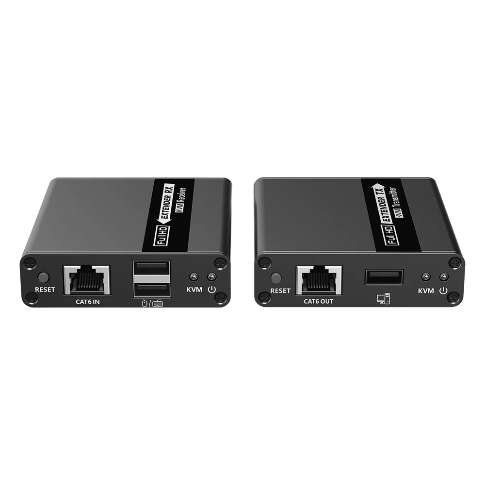 Kit extensor KVM (HDMI y USB) | 40m a 4k@30Hz  | 70m a 1080P@60Hz | Cat 6, 6a y 7 | CERO LATENCIA | HDR | Salida Loop | Salida de audio de 3.5mm | – vista 5