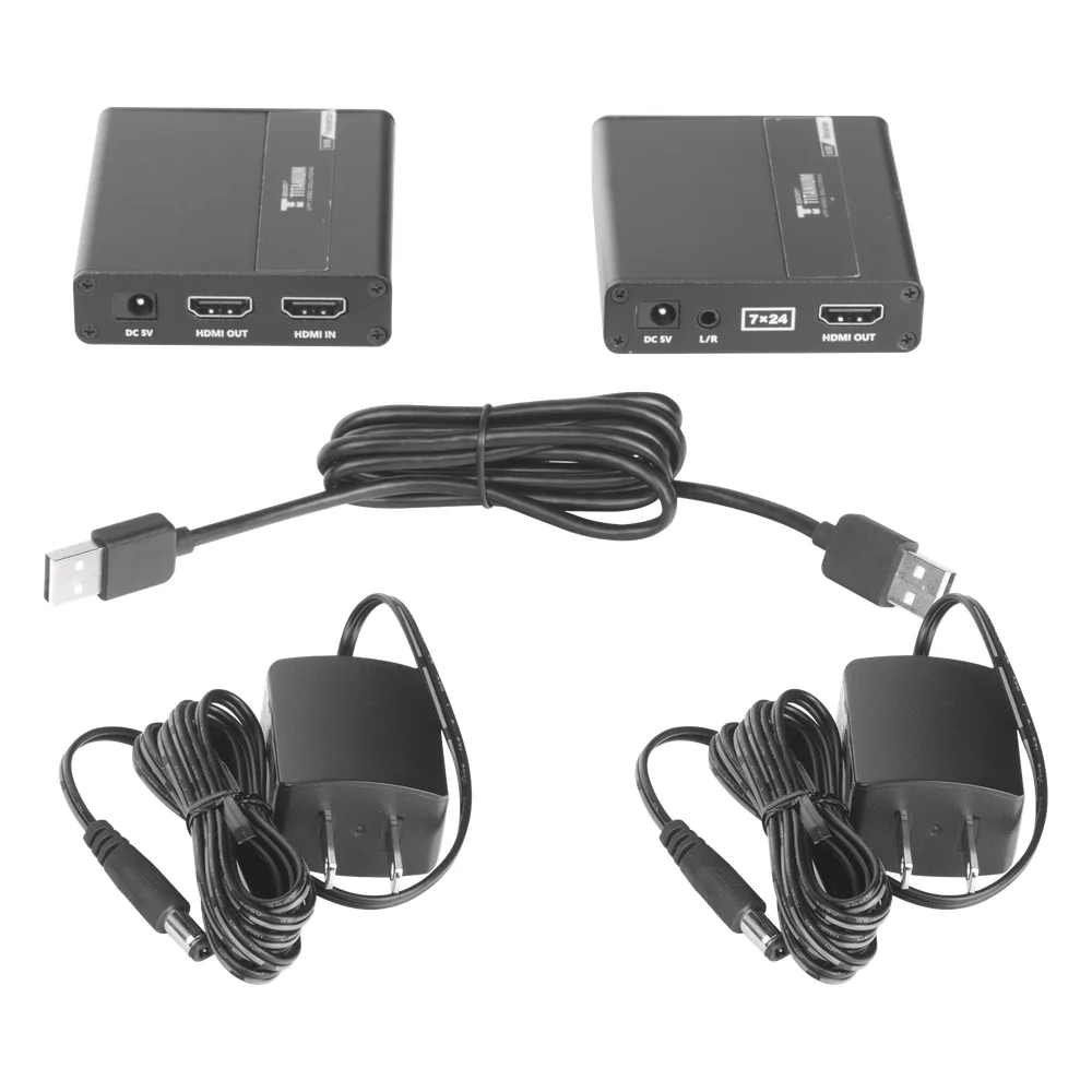 Kit extensor KVM (HDMI y USB) | 40m a 4k@30Hz  | 70m a 1080P@60Hz | Cat 6, 6a y 7 | CERO LATENCIA | HDR | Salida Loop | Salida de audio de 3.5mm | – vista 6