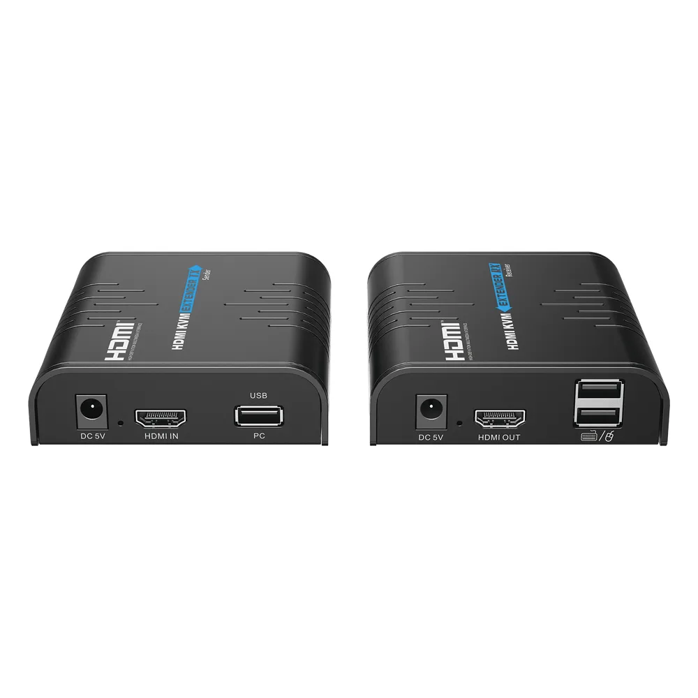 Kit extensor KVM (HDMI y USB) hasta 120 metros | Resolución 1080P @ 60 Hz | Soporta STP y UTP CAT6 | Soporta Switch Gigabit para control KVM múltiple | Soporta hasta 253 receptores | Transmite el Video y Controla tu DVR vía USB – vista 2