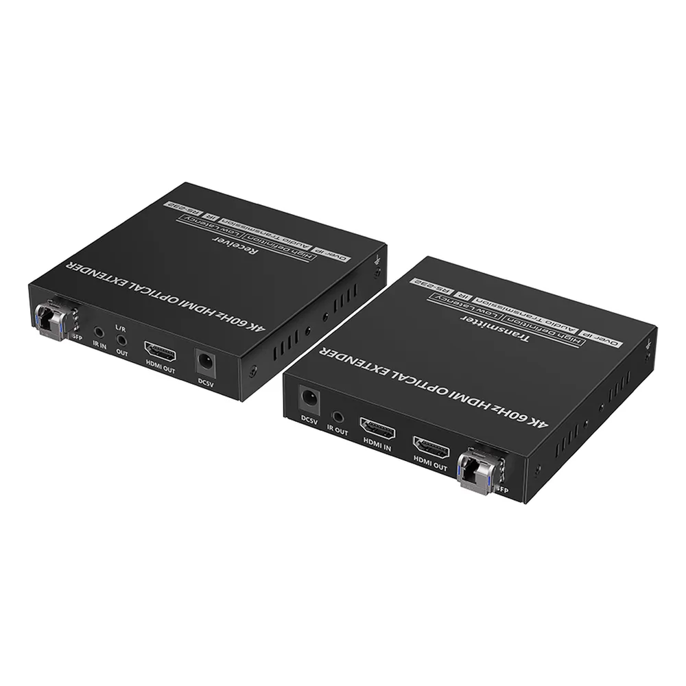 Kit extensor por fibra óptica | Hasta 40 kilómetros|  4K@60Hz | con IR | RS232 – vista 3