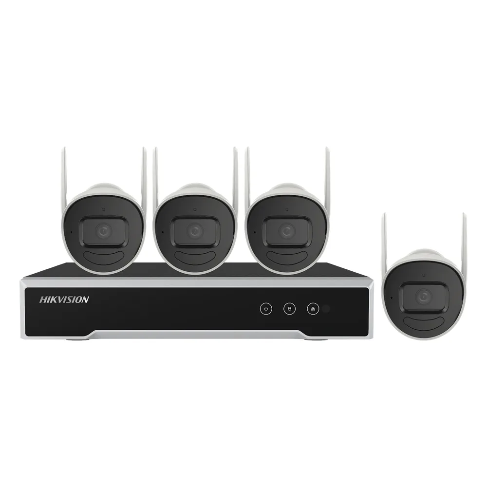 Kit IP Inalámbrico 1080p / NVR 4 Canales / 4 Cámaras Bala para Exterior / 1 HDD de 1 TB / Modo Repetidor