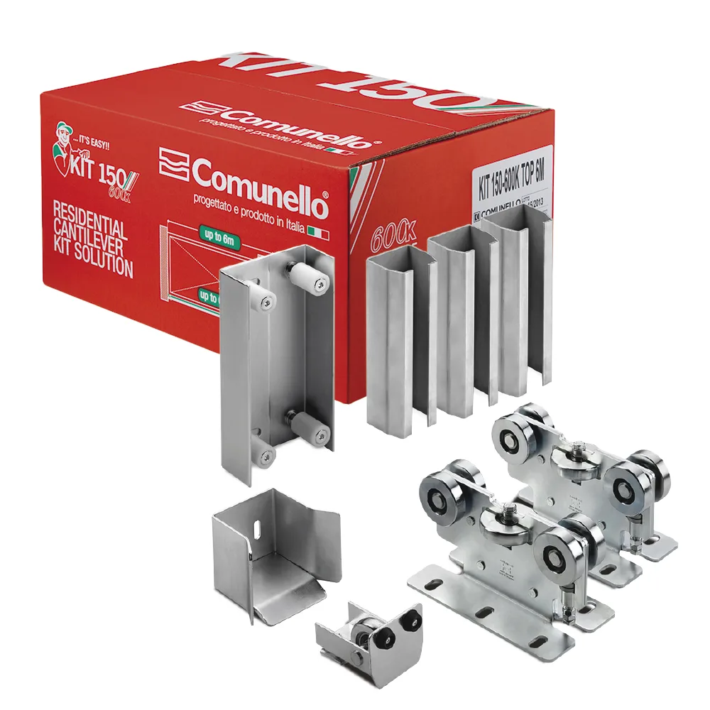 KIT para puertas autoportantes de hasta 3 m y 600 kg con guia para puertas corredizas