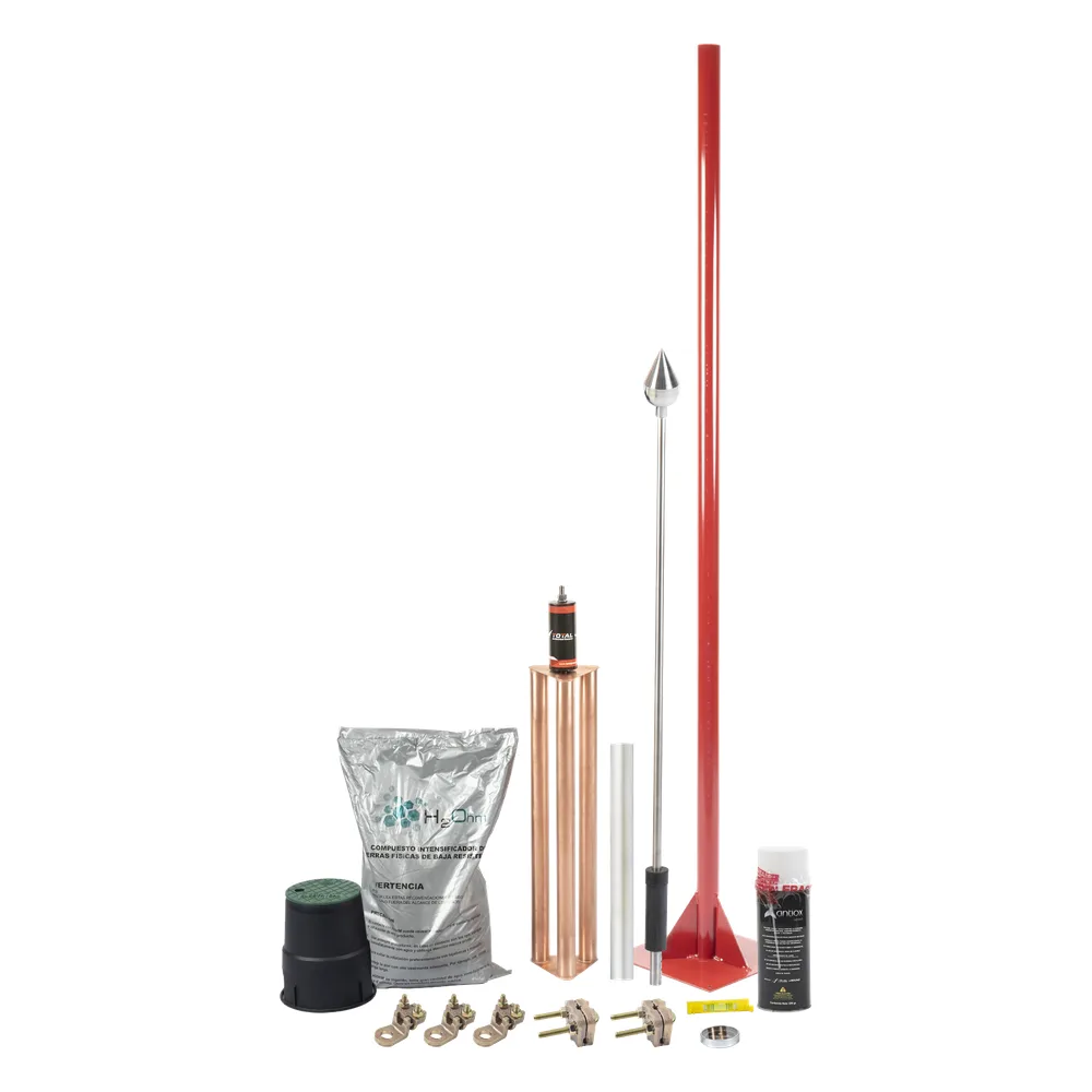 Kit Pararrayo con Accesorios para Protección de Diámetro de 80 m.