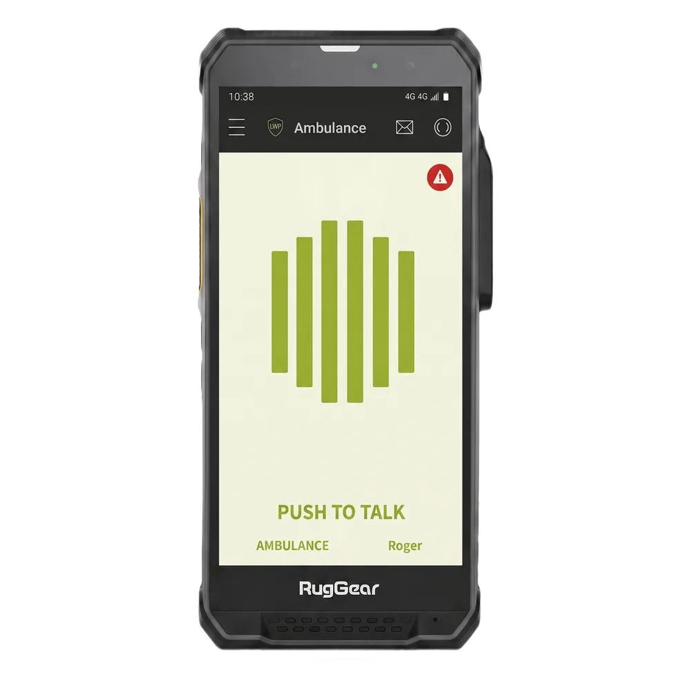 Kit Radio PoC LTE RugGear RG880i + Licencia TASSTA T.FLEX Smart 12 meses / Pantalla HD+ 5.5" (14 cm) 500 nits / Snapdragon 680 MCPTT / IP68 y MIL-STD-810H / Altavoz 103 dB / Android 14