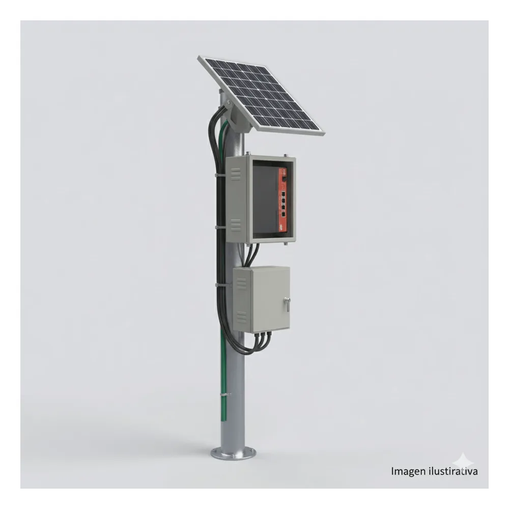 Kit Solar Witek de 28 W con 5 Puertos PoE 802.3 af y PoE Pasivo 24 V para alimentar Camaras IP y un Enlace Punto a Punto en 24 Vcc