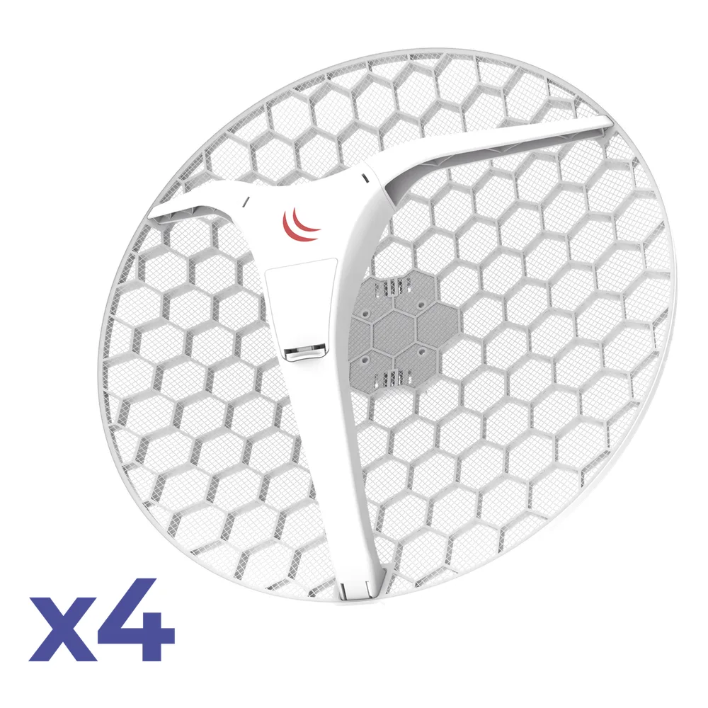 (LHG XL 5 ac 4 Pack) CPE y PtP en 5GHz  802.11 a/n/ac con Antena de Rejilla de 27dBi. "Ahora con Más Velocidad y Mayor Distancia"