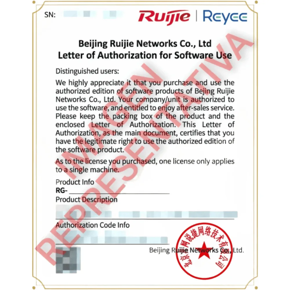 Licencia 1 Año (8 en 1) para Funciones Avanzadas de Seguridad / Firewall Ruijie RG-CF10S / IPS + AV + Threat Intelligence + URL + APP + AI + WAF / Línea Cybrey