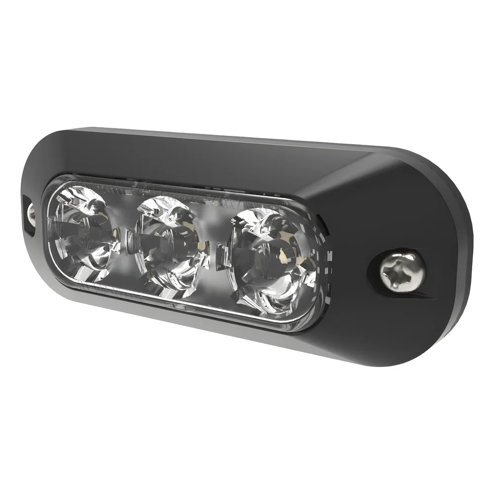 Luz Auxiliar de 3 LED, Ambar, Lente Transparente