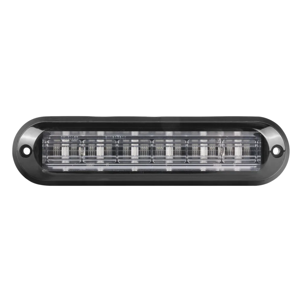 Luz Auxiliar Ultra Brillante IP67 de 6 LEDs, Color Azul, con mica transparente y bisel negro