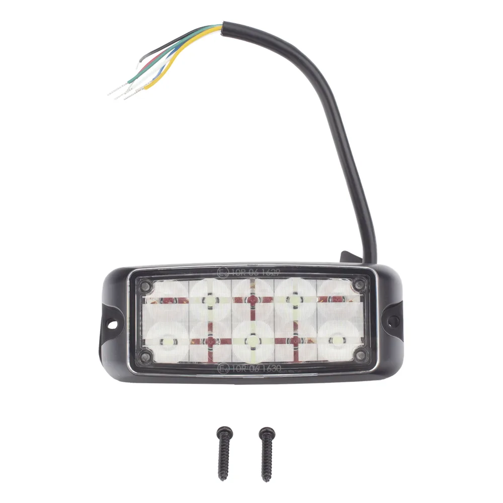 Luz de Advertencia de 10 LED, Rojo/Azul, 5x2 Pulgadas, Lente Transparente, Bisel Negro – vista 9