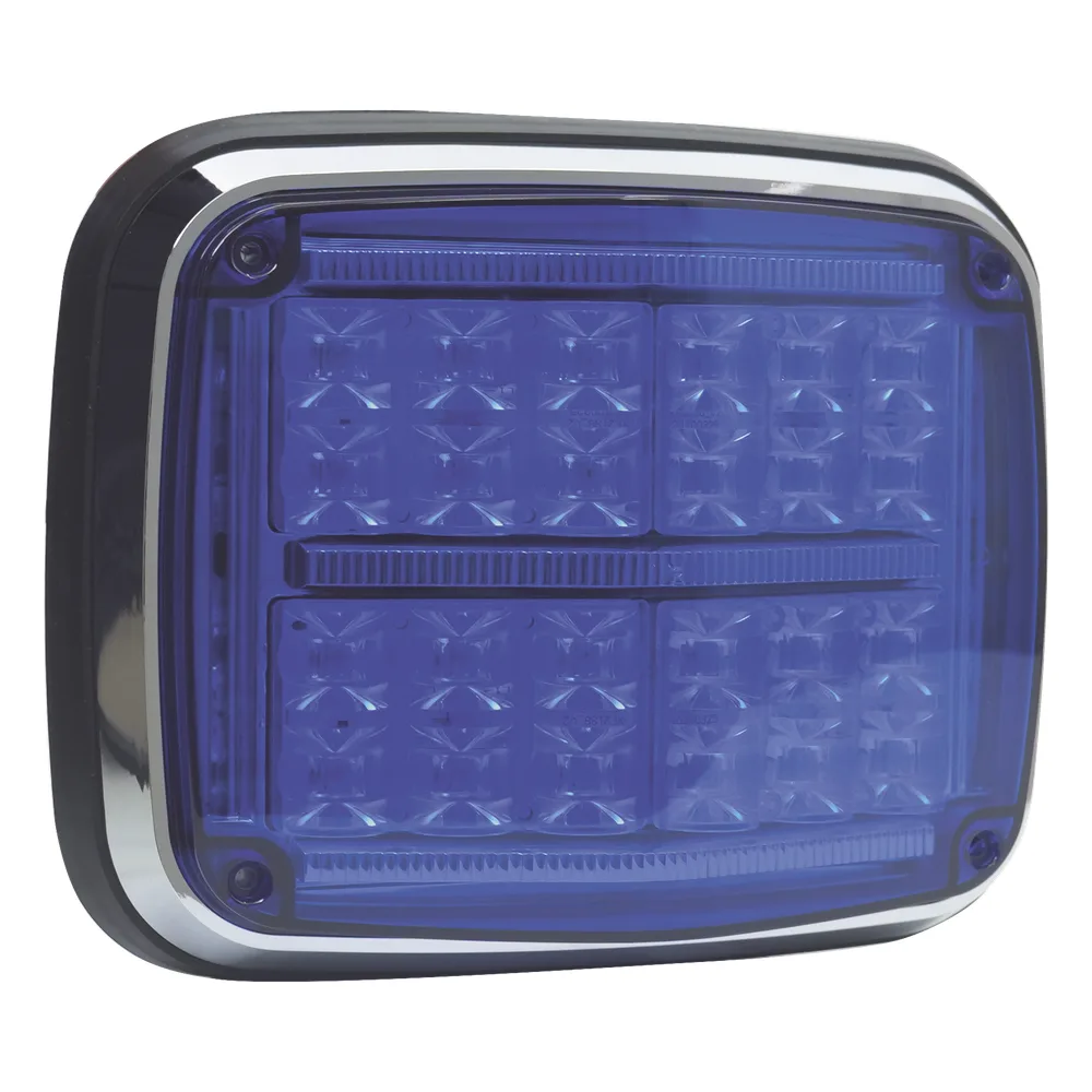 Luz de advertencia de 8 X 6", Color Azul, SAE,  IP67, Ideal para Ambulancias – vista 3