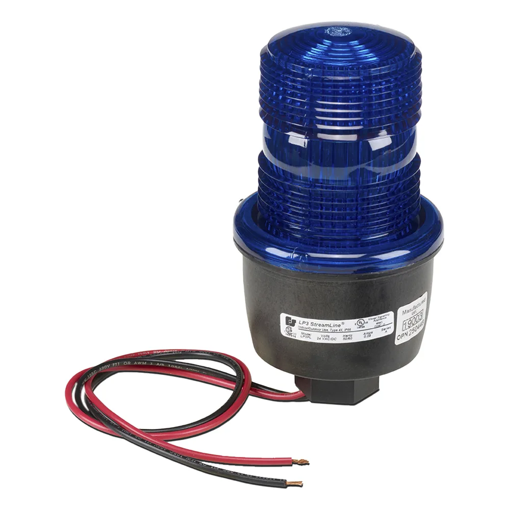 Luz de advertencia LED serie Streamline, 24 Vcd, montaje en tubo, azul