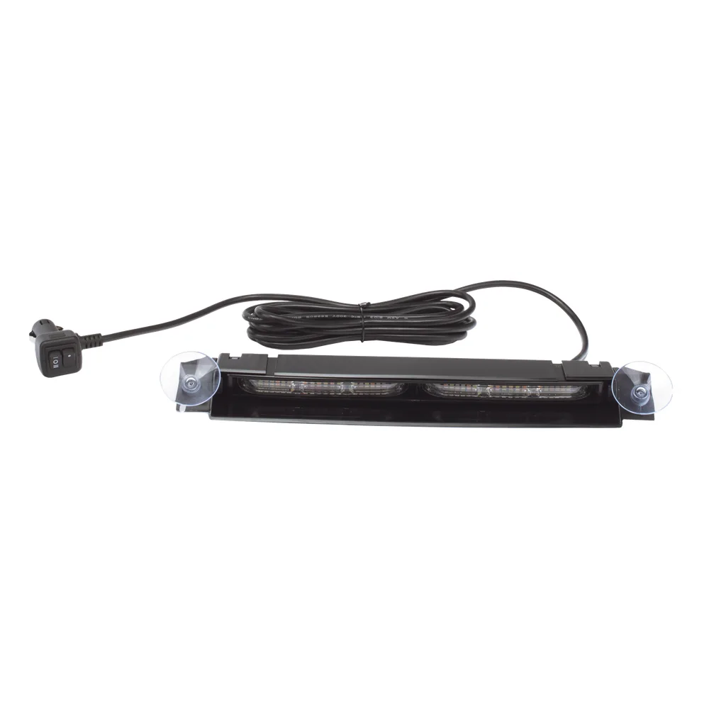 Luz de Visera, 12-24 Vcc con enchufe vehicular, doble cabezal, dual color, ámbar/blanco