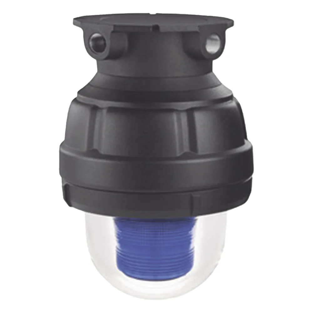 Luz LED, a prueba de explosiones, UL y cUL para Clase I, División 1, Grupo C y D; Clase I, División 2, Grupos A y B; Clase II, División 1, Grupos E, F y G; Clase III, 120-240 VCA, Azul