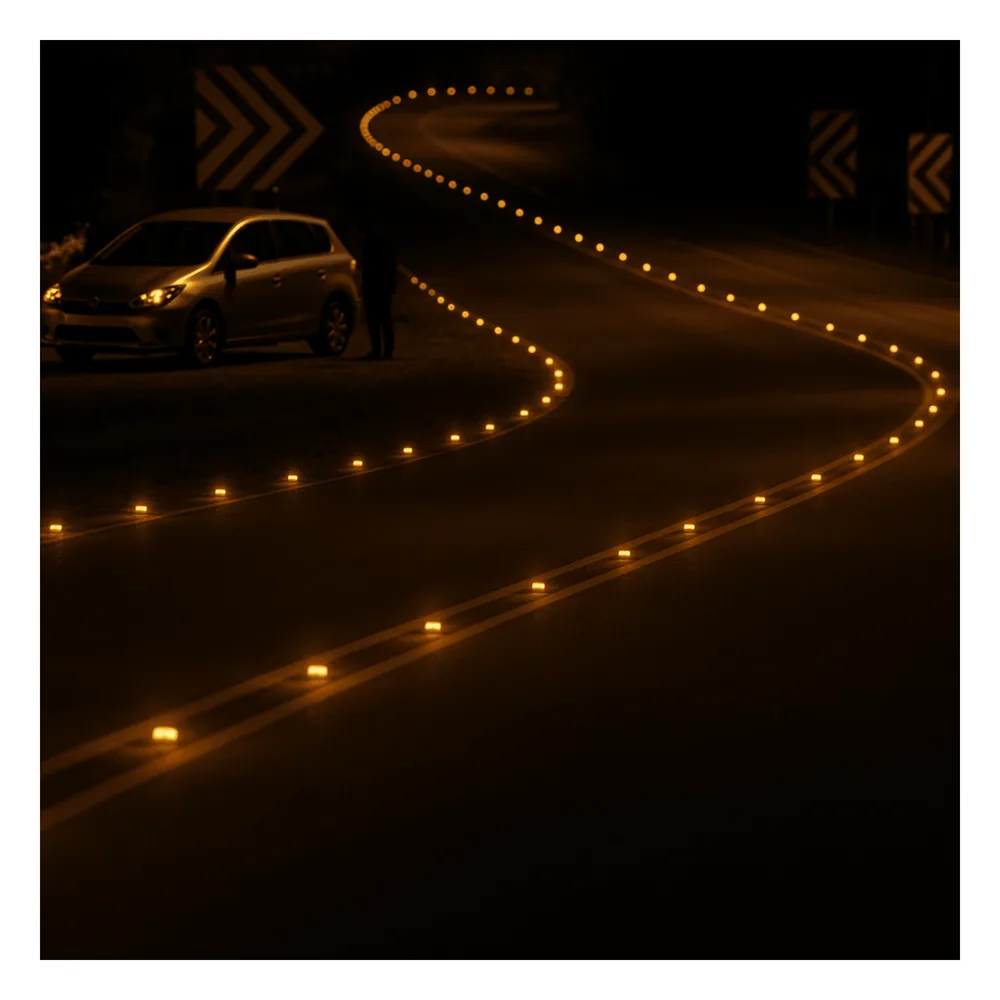 Luz LED para señalizacion de carreteras AC-LED / 6 LED Ultrabrillantes Intermitentes / Autonomía 108 Horas / Distancia Visual 800 m / IP68 / Capacidad de Carga 20000 kg / Temperatura -25°C a +75°C – vista 3