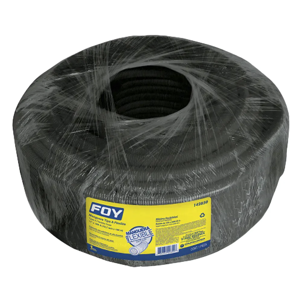 Manguera flexible para cables 3/4" x 50 m /Polietileno Alta Densidad HDPE/ Sin guía /Para uso en interiores.
