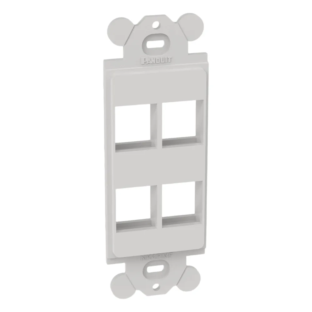 Marco de Módulo Dúplex, Para Placas Frontales Estándar GFCI, Acepta 4 Módulos Keystone, Color Blanco – vista 2