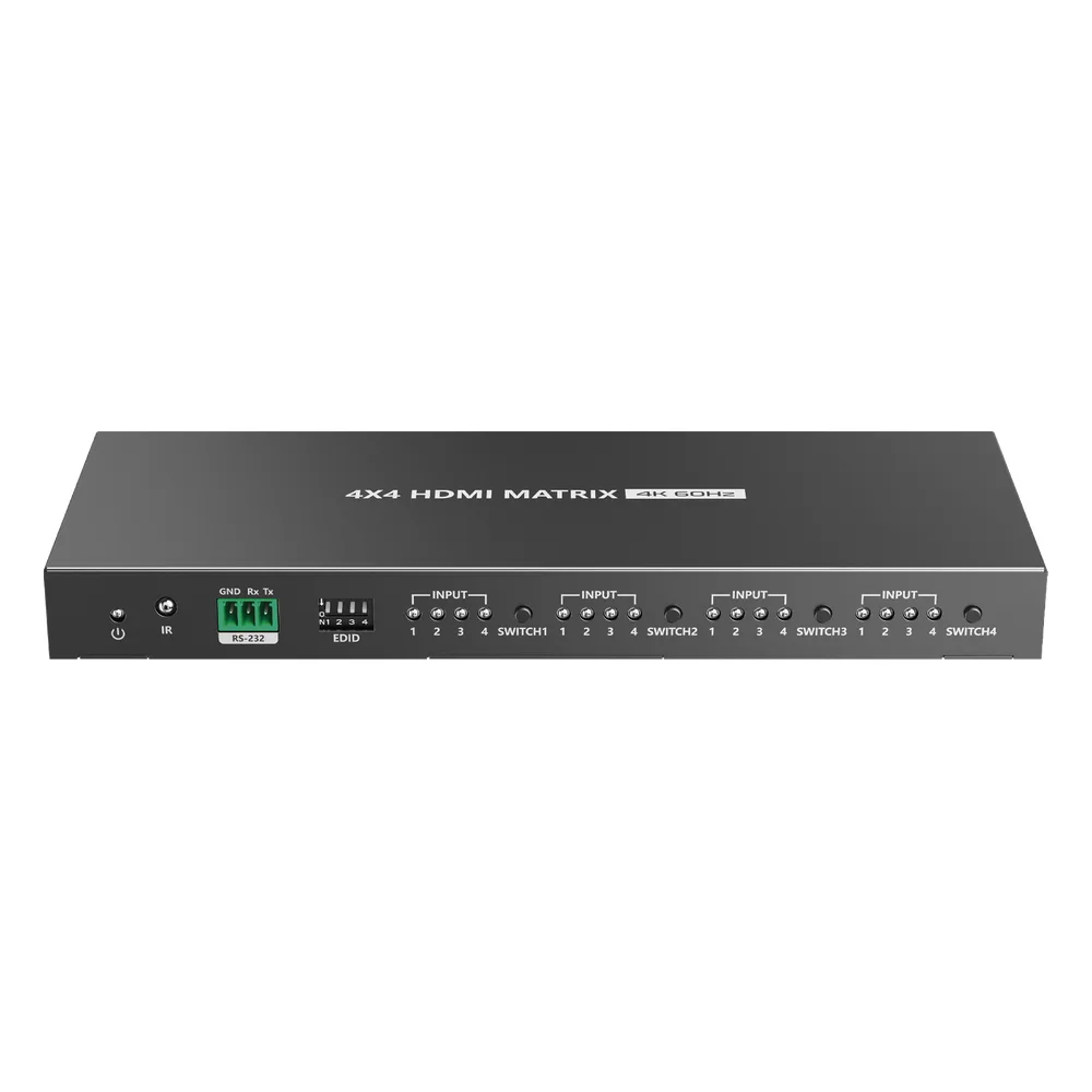 Matricial 4x4 HDMI | 4K@60Hz | Soporta HDR10 | Configuración EDID | Múltiples Modos de Conmutación