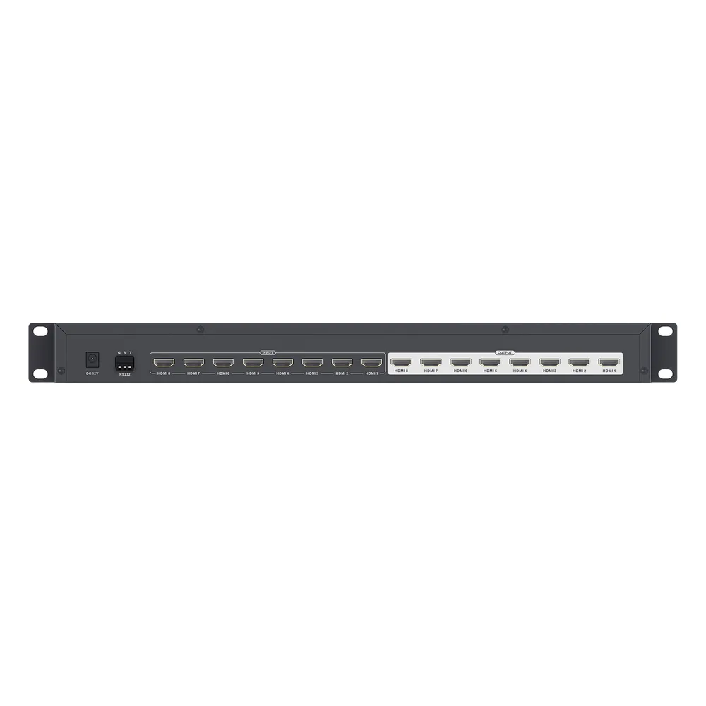 MATRICIAL DE VIDEO HDMI 8 x 8 / 8 Entradas y 8 Salidas en HDMI /  4K @ 30Hz / 10.2 Gbps / HDMI 1.4 / HDCP 1.4 / 3D / Conmutación por Botón, RS232 o Control Remoto / IDEAL PARA CENTROS DE MONITOREO, COMPARACION Y ANALISIS. – vista 5