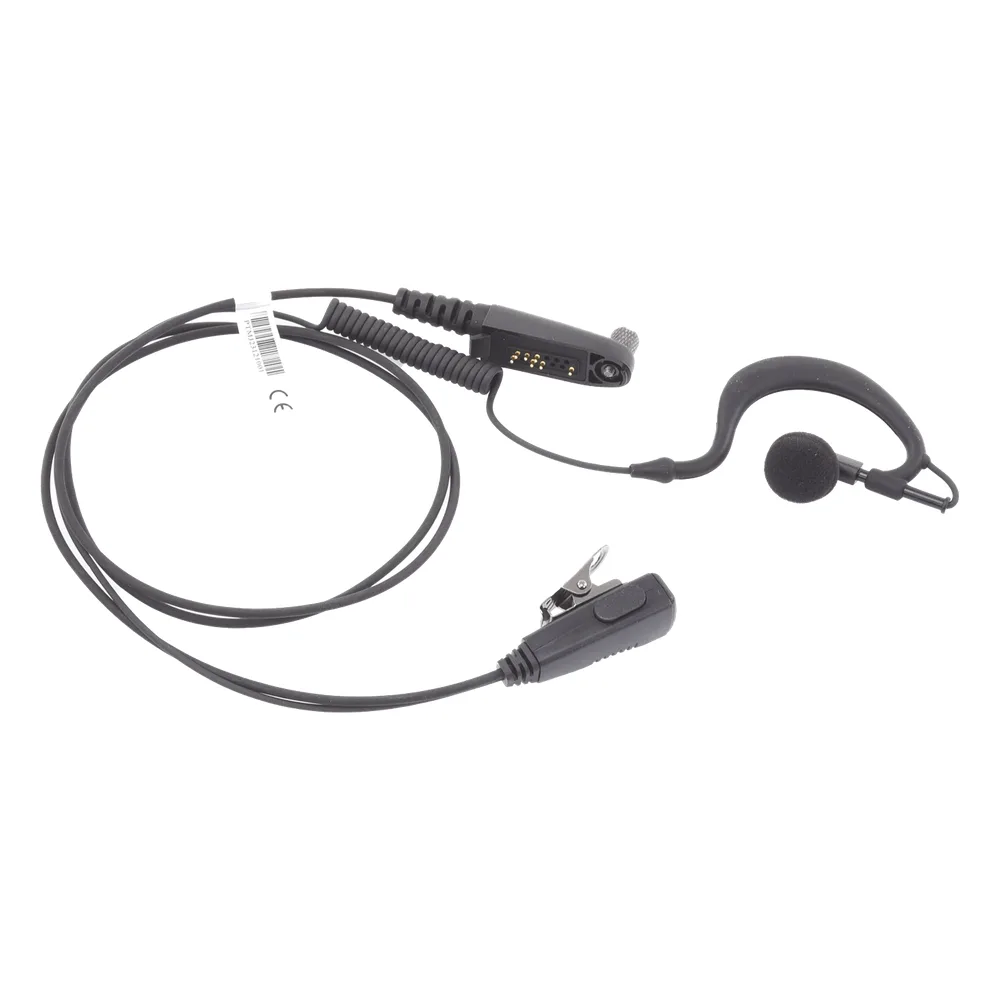 Micrófono-Audífono de Gancho Ergonómico / Cable con Resorte Reforzado con Kevlar / PTT de Solapa / Conector Multipin H02 para Hytera y Telox – vista 2