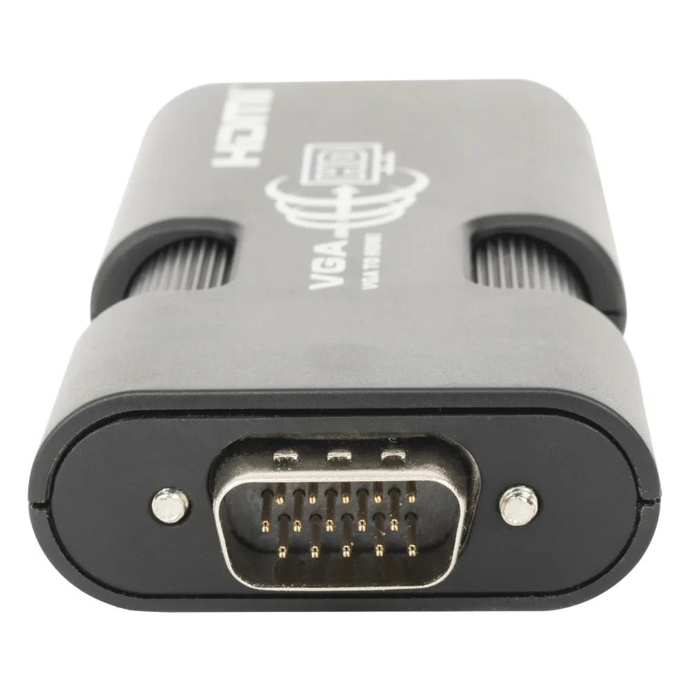MINI Adaptador de VGA a HDMI /  Resolución 1920x1080 @ 60Hz / Jack de audio de 3.5mm / Soporta alimentacion  por Micro USB – vista 2