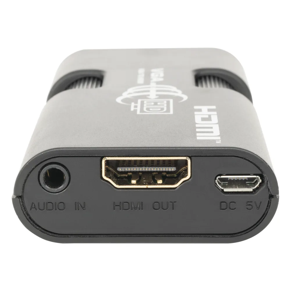 MINI Adaptador de VGA a HDMI /  Resolución 1920x1080 @ 60Hz / Jack de audio de 3.5mm / Soporta alimentacion  por Micro USB – vista 4