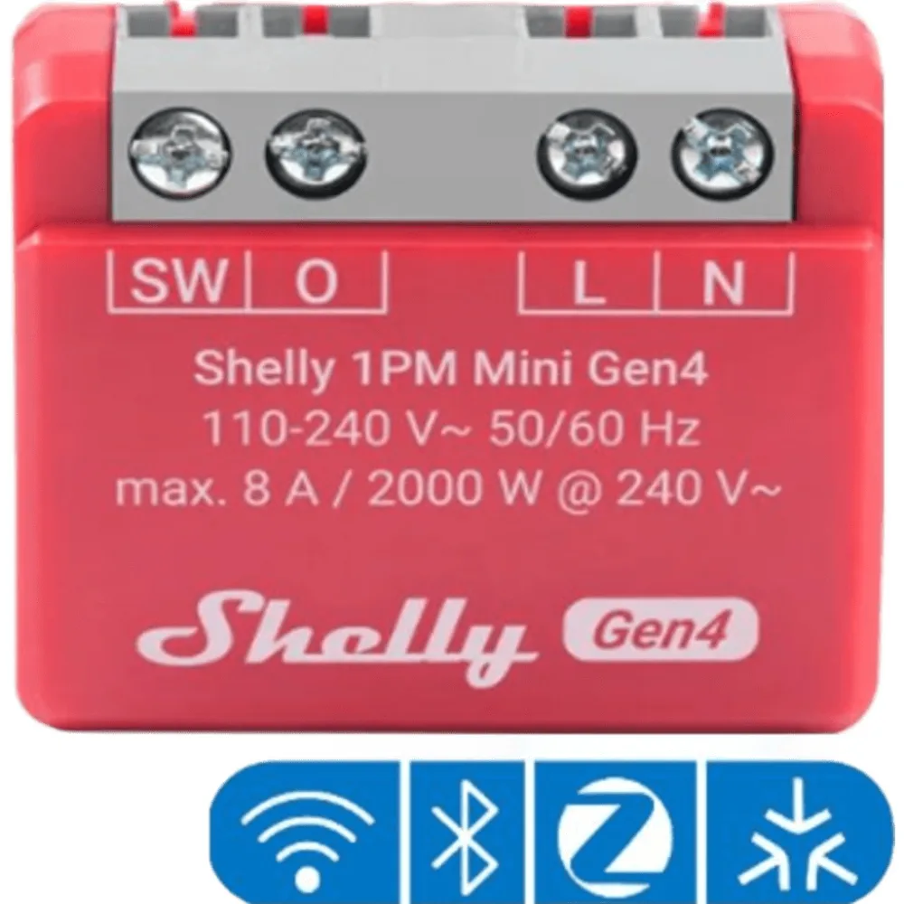 Mini Interruptor inteligente Wi-Fi 2.4 / medición de consumo, /1 canal 8A 110-240 / compatible con asistentes de voz