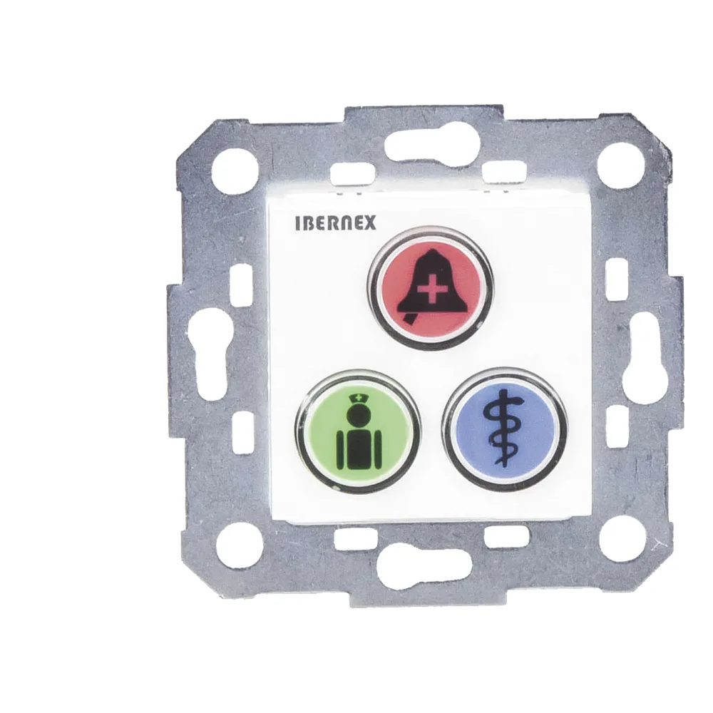 Modulo de 3 Botones iluminados para habitación de Hospital / Alarma / Cancelar y Código Azul / BUS RS485 / Compatible con NX0019/B, NX1021 Y NX0015 – vista 4