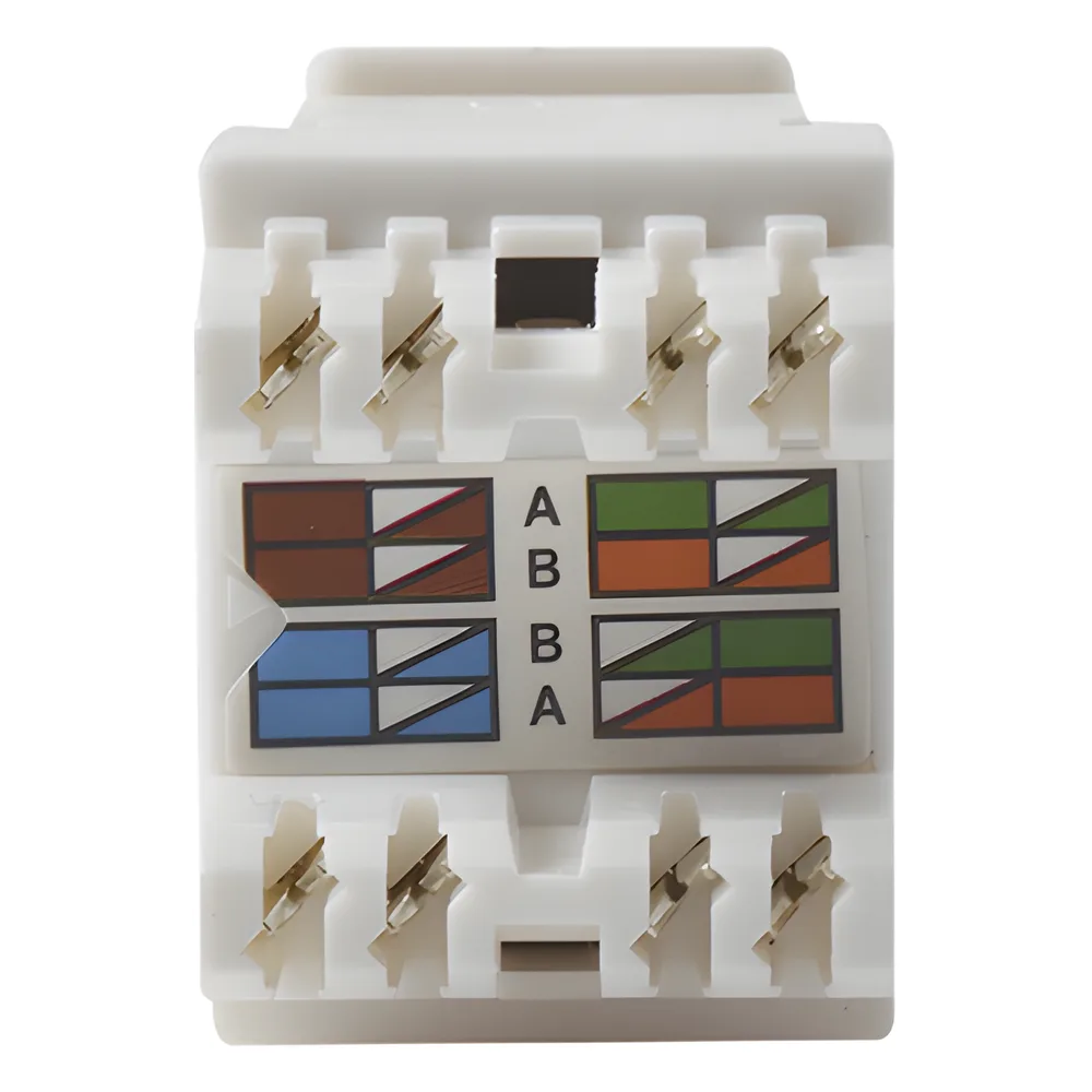 Módulo Jack Keystone Cat6 con Terminación 110 (Punchdown) Ángulo 180 - Color Blanco – vista 3