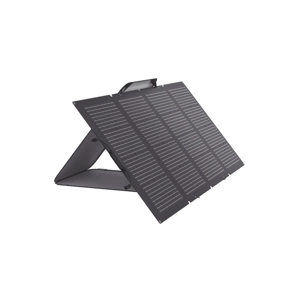 Módulo Solar Bifacial, Portátil y Flexible de 220W Recomendado para Estaciones Portátiles EFD330, EFD350 ó EFD500 / Ajuste de Ángulo / Carga Eficiente / Incluye Cable XT60 a MC4 – vista 2