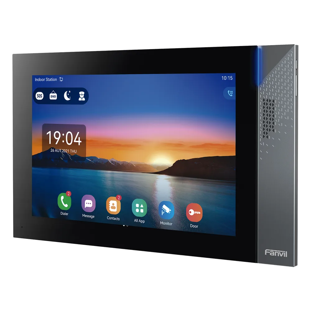Monitor IP/SIP para interior con Android, Wi-Fi, Bluetooth, Pantalla táctil de 10.1", audio de 2 vías, PoE, 8 interfaces de entrada de alarma. – vista 2