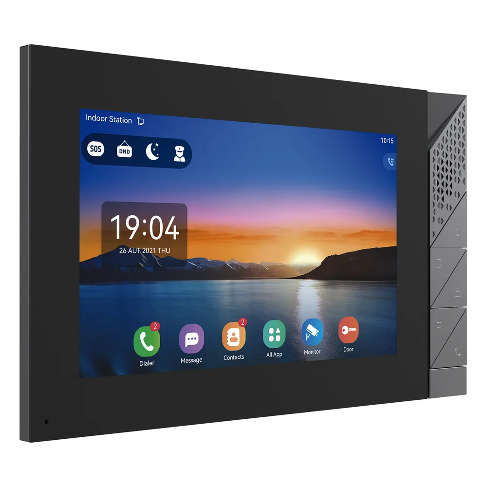 Monitor IP/SIP para interior con Android, Wi-Fi, Bluetooth, pantalla táctil de 7", audio de 2 vías, PoE, 8 interfaces de entrada de alarma. – vista 3