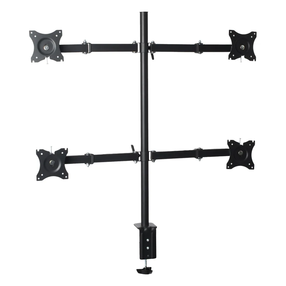 Montaje de Escritorio articulado para 4 monitores de 13 a 27" /  Soporta hasta 15 kg / Vesa 75 x 75 / 100 x 100 / Acero