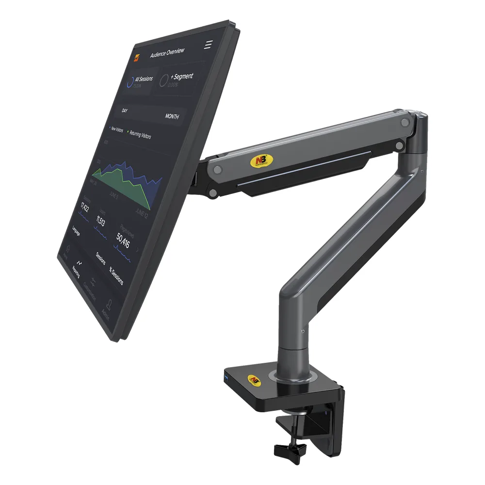 Montaje de Escritorio Articulado para Monitores de 22-40" / Soporta hasta 15 kg / Vesa 75 x 75 / 100 x 100 / Acero / Giro: 360° – vista 3