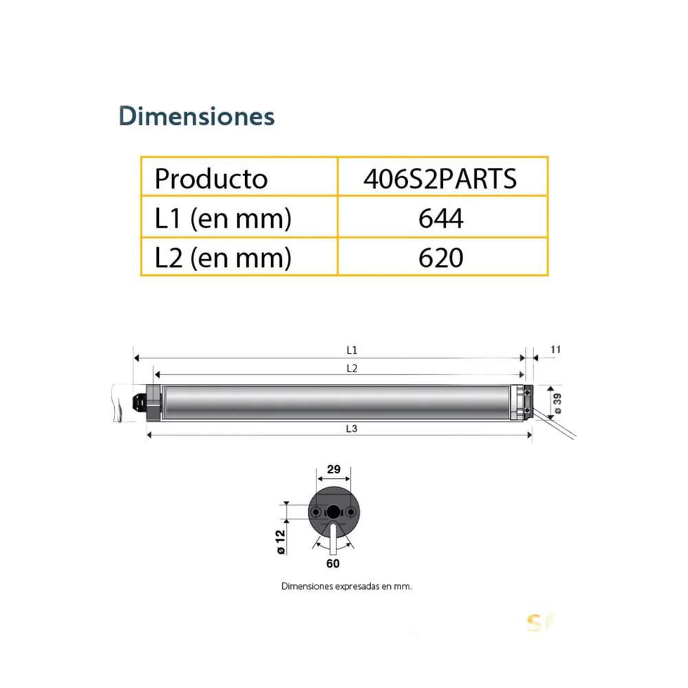 Motor SOMFY 40 mm para persianas. – vista 6