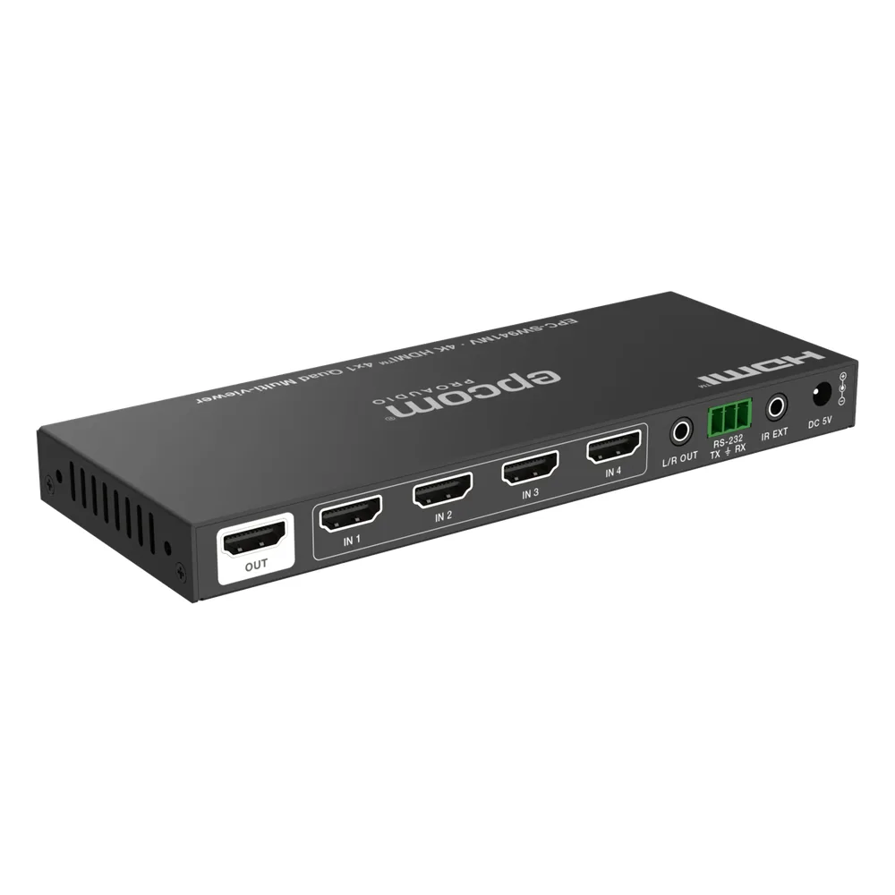 Multivisor HDMI 4x1 | 4K@30Hz | Vista Cuádruple | Cambio Automático/Manual | Control IR – vista 3