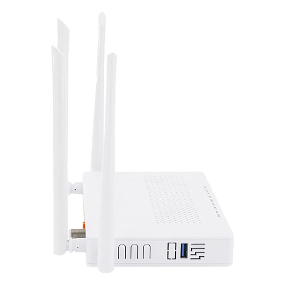 ONU Dual GPON/EPON / Wi-Fi Doble Banda 2.4 y 5 GHz / Soporta MESH / 2 Puertos Gigabit / 1 Puerto PON SC/APC / 1 puerto CATV / Hasta 1200 Mbps vía Wi-Fi – vista 2