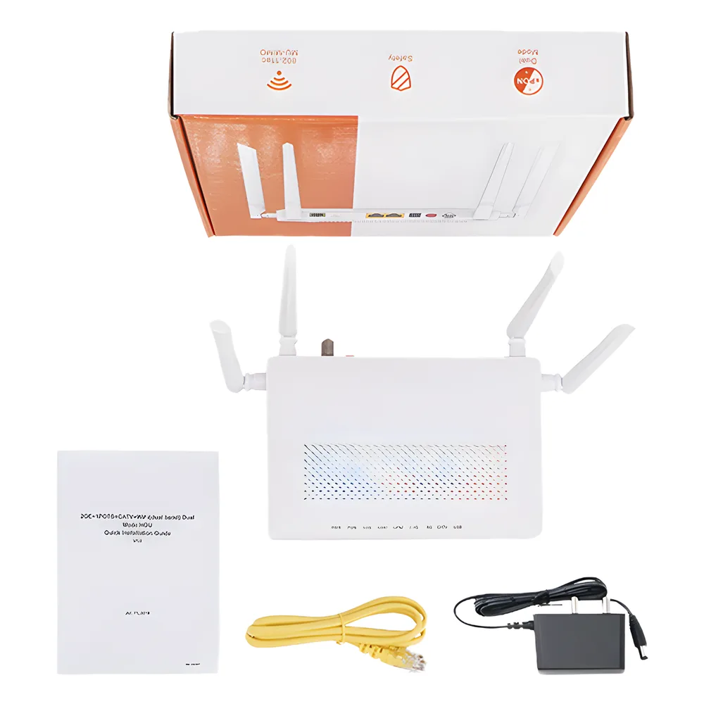 ONU Dual GPON/EPON / Wi-Fi Doble Banda 2.4 y 5 GHz / Soporta MESH / 2 Puertos Gigabit / 1 Puerto PON SC/APC / 1 puerto CATV / Hasta 1200 Mbps vía Wi-Fi – vista 5