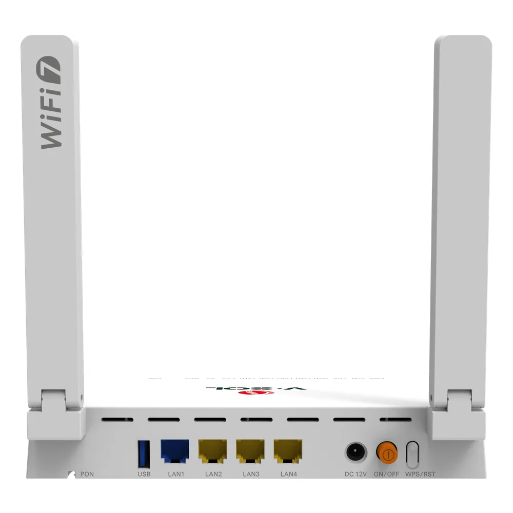 ONU GPON/EPON con Wi-Fi 7 / 1 Puerto 2.5 Gigabits/ 3 Puertos Gigabit / Puerto PON SC/UPC, Hasta 3600 Mbps – vista 3