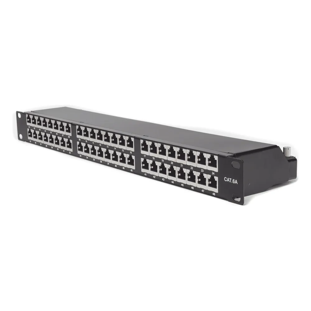 Panel de Parcheo de Impacto (110) Blindado de 48 Puertos Cat6A – vista 3