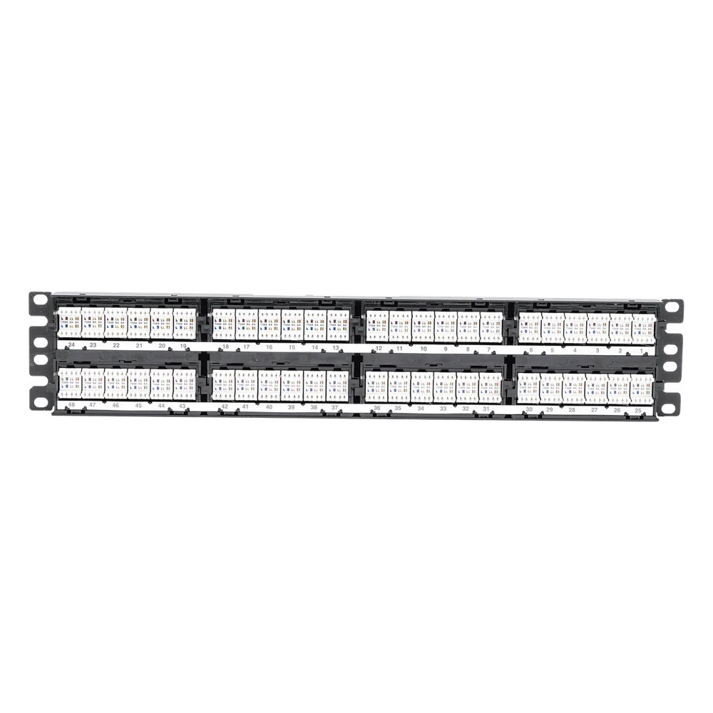 Panel de Parcheo de Impacto (110), Plano, Categoría 6A, de 48 Puertos, 2UR – vista 4