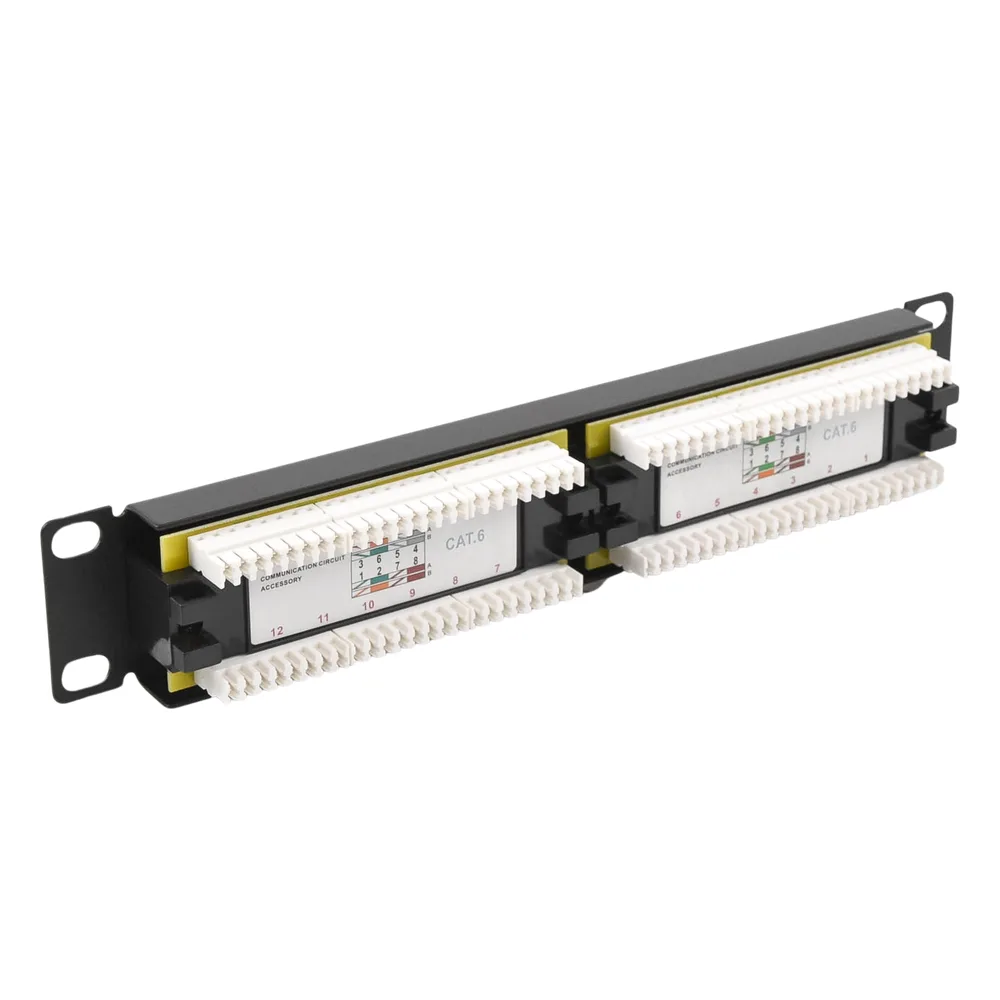 Panel de parcheo de impacto (110) UTP de 12 puertos Cat6, 10in – vista 4