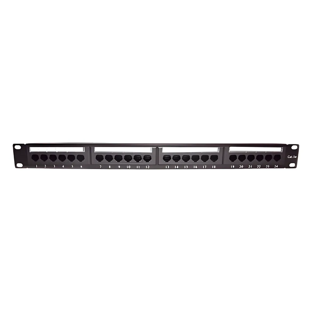 Panel de Parcheo de Impacto (110) UTP de 24 Puertos Cat5e, 19 Pulgadas con Barra para Organizar Cable