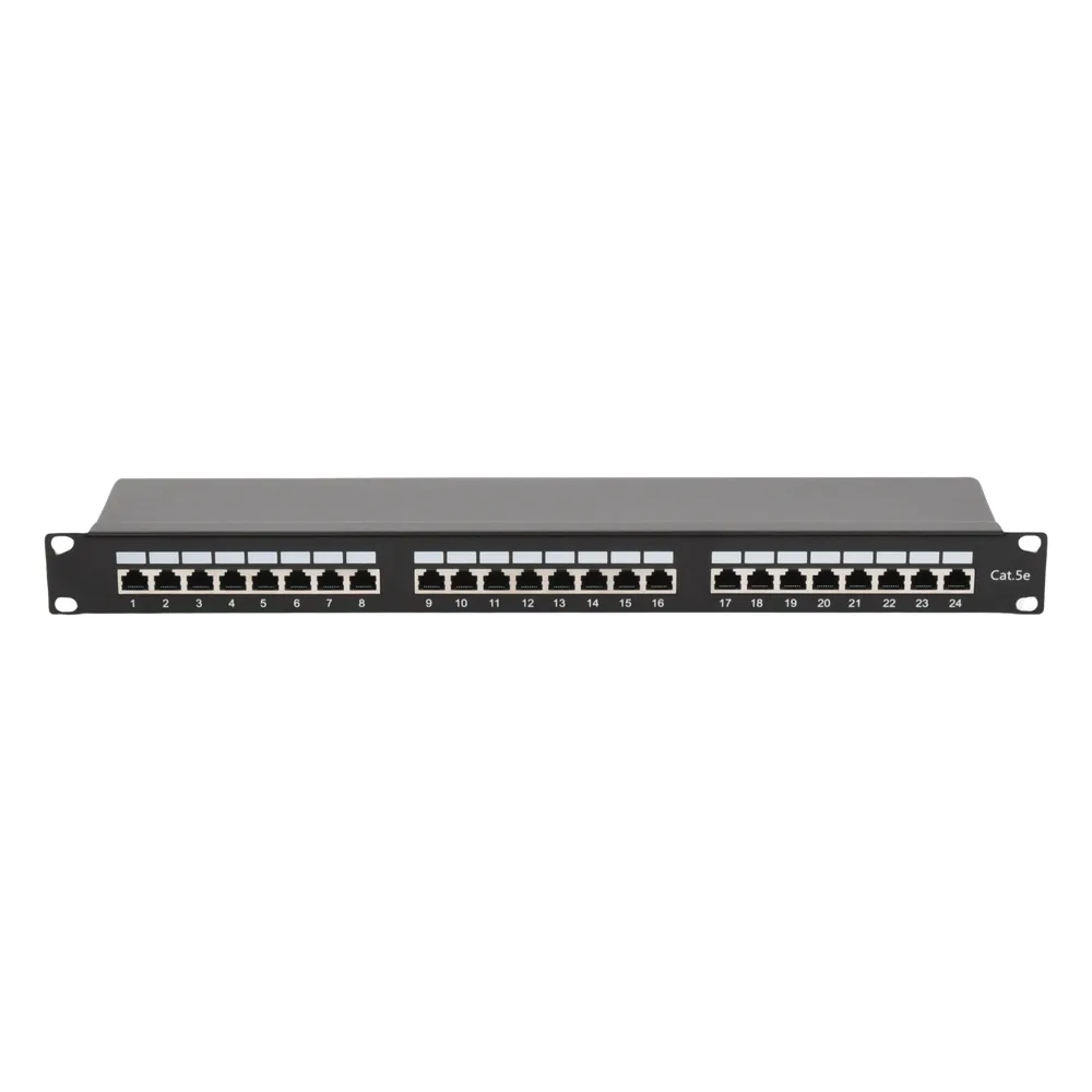 Panel de Parcheo de Impacto Blindado (STP) de 24 Puertos Cat5e, 19 Pulgadas – vista 2