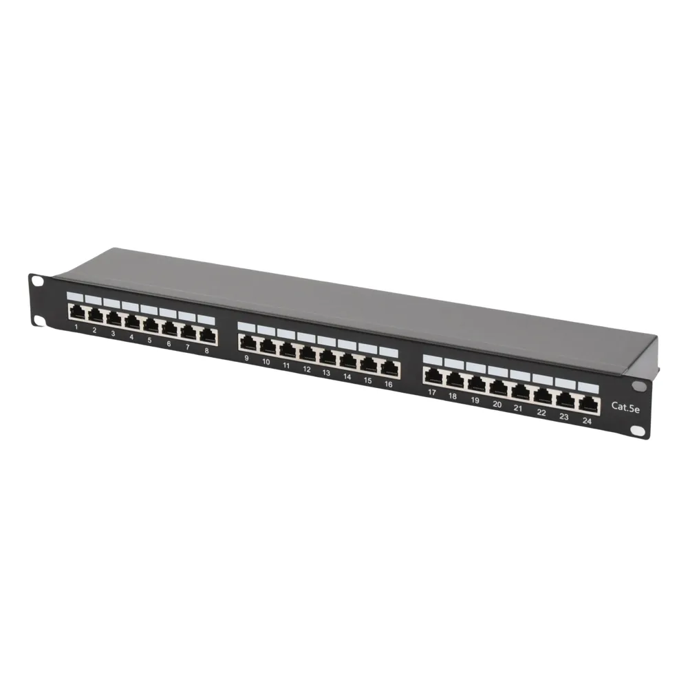 Panel de Parcheo de Impacto Blindado (STP) de 24 Puertos Cat5e, 19 Pulgadas – vista 3