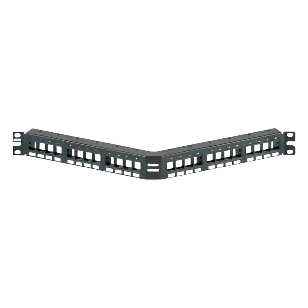 Panel de Parcheo Modular Keystone (Sin Conectores), Angulado, de 24 Puertos, 1UR
